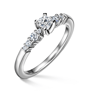Sierra | Zásnubní prsten se středovým kamenem 0.180ct, bílé zlato, s diamanty 52