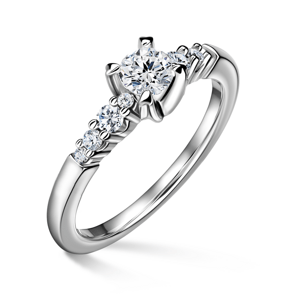 Sierra | Zásnubní prsten se středovým kamenem 0.400ct, bílé zlato, s diamanty 46