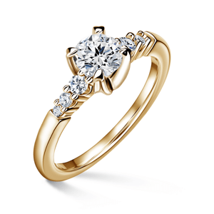 Sierra | Zásnubní prsten se středovým kamenem 0.700ct, žluté zlato, s diamanty 62