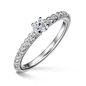 Aria | Zásnubní prsten se středovým kamenem 0.085ct, bílé zlato, s diamanty 52