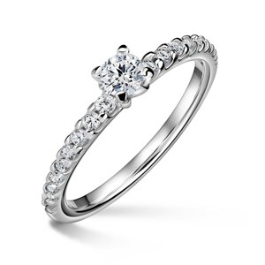 Aria | Zásnubní prsten se středovým kamenem 0.180ct, bílé zlato, s diamanty 46