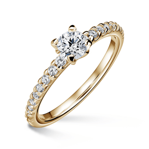 Aria | Zásnubní prsten se středovým kamenem 0.500ct, žluté zlato, s diamanty 58
