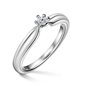 Florence | Zásnubní prsten se středovým diamantem 0.055ct, bílé zlato 51