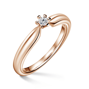 Florence | Zásnubní prsten se středovým diamantem 0.055ct, růžové zlato 55