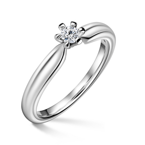 Florence | Zásnubní prsten se středovým diamantem 0.145ct, bílé zlato 60