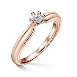 Florence | Zásnubní prsten se středovým diamantem 0.145ct, růžové zlato 55