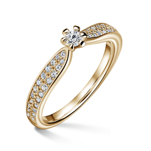 Florence Side Stones | Zásnubní prsten se středovým kamenem 0.085ct, žluté zlato, s diamanty 49