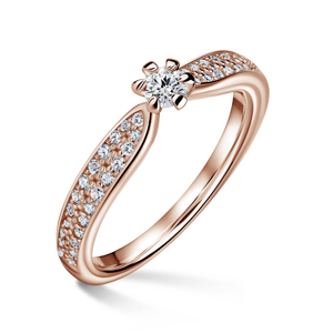 Florence Side Stones | Zásnubní prsten se středovým kamenem 0.145ct, růžové zlato, s diamanty 47