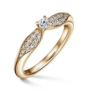 Luna | Zásnubní prsten se středovým kamenem 0.085ct, žluté zlato, s diamanty 55