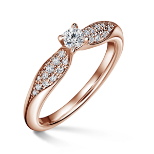 Luna | Zásnubní prsten se středovým kamenem 0.145ct, růžové zlato, s diamanty 52
