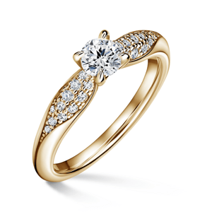 Luna | Zásnubní prsten se středovým kamenem 0.400ct, žluté zlato, s diamanty 48