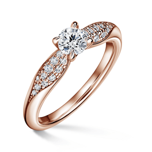 Luna | Zásnubní prsten se středovým kamenem 0.400ct, růžové zlato, s diamanty 49