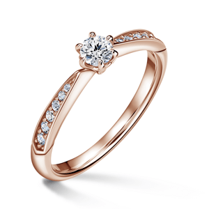 Minerva Side Stones | Zásnubní prsten se středovým kamenem 0.180ct, růžové zlato, s diamanty 48