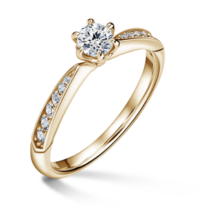 Minerva Side Stones | Zásnubní prsten se středovým kamenem 0.400 ct, žluté zlato, s diamanty 51
