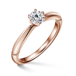 Minerva | Zásnubní prsten se středovým diamantem 0.400ct, růžové zlato 50