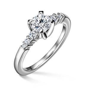 Sierra | Zásnubní prsten se středovým kamenem 0.700ct, bílé zlato, s diamanty 48