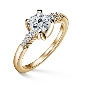 Sierra | Zásnubní prsten se středovým kamenem 0.900ct, žluté zlato, s diamanty 50