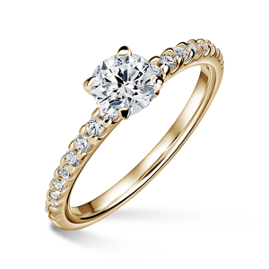 Aria | Zásnubní prsten se středovým kamenem 0.900ct, žluté zlato, s diamanty 46