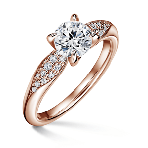 Luna | Zásnubní prsten se středovým kamenem 0.900ct, růžové zlato, s diamanty 49