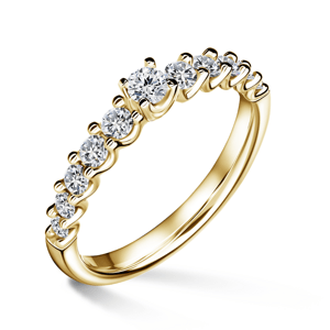 Dafné | Zásnubní prsten se středovým kamenem 0.145ct, žluté zlato, s diamanty 48