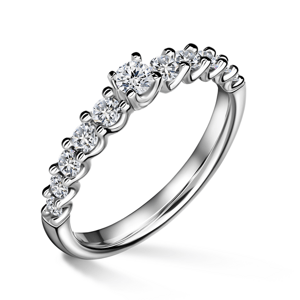 Dafné | Zásnubní prsten se středovým kamenem 0.145ct, bílé zlato, s diamanty 49