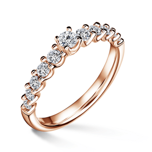 Dafné | Zásnubní prsten se středovým kamenem 0.145ct, růžové zlato, s diamanty 47
