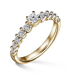 Dafné | Zásnubní prsten se středovým kamenem 0.180ct, žluté zlato, s diamanty 48