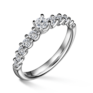 Dafné | Zásnubní prsten se středovým kamenem 0.180ct, bílé zlato, s diamanty 51