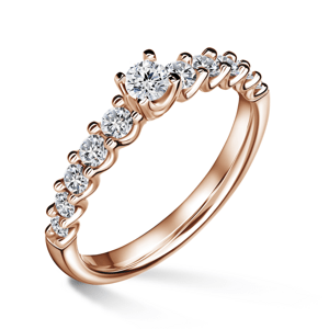Dafné | Zásnubní prsten se středovým kamenem 0.180ct, růžové zlato, s diamanty 50