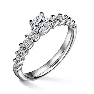 Dafné | Zásnubní prsten se středovým kamenem 0.400ct, bílé zlato, s diamanty 62