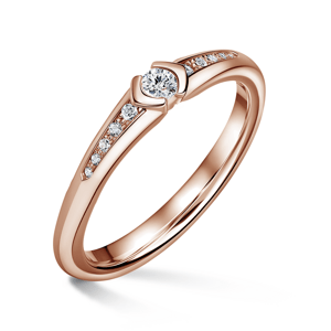 Harmonia | Zásnubní prsten se středovým kamenem 0.085ct, růžové zlato, s diamanty 55