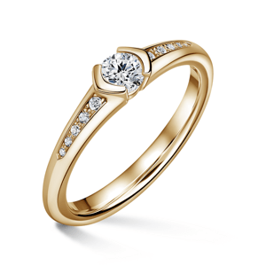 Harmonia | Zásnubní prsten se středovým kamenem 0.180ct, žluté zlato, s diamanty 53