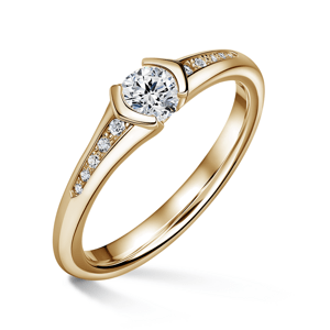 Harmonia | Zásnubní prsten se středovým kamenem 0.400ct, žluté zlato, s diamanty 62