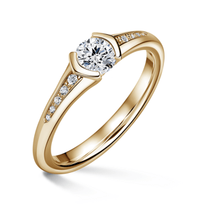 Harmonia | Zásnubní prsten se středovým kamenem 0.700ct, žluté zlato, s diamanty 48