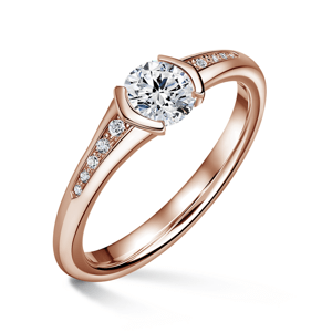 Harmonia | Zásnubní prsten se středovým kamenem 0.900ct, růžové zlato, s diamanty 55