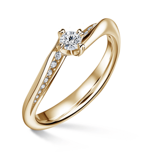Freya Side Stones | Zásnubní prsten se středovým kamenem 0.145ct, žluté zlato, s diamanty 53