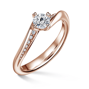 Freya Side Stones | Zásnubní prsten se středovým kamenem 0.400ct, růžové zlato, s diamanty 46
