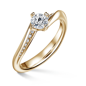 Freya Side Stones | Zásnubní prsten se středovým kamenem 0.700ct, žluté zlato, s diamanty 47
